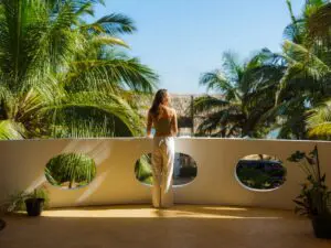Peaceful moment on a tropical balcony