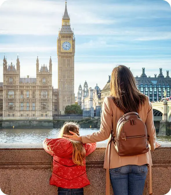Woman and child admiring Big Ben